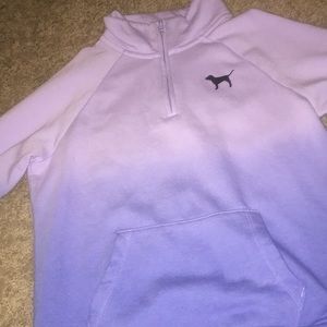 Pink 1/4 zip blue and purple